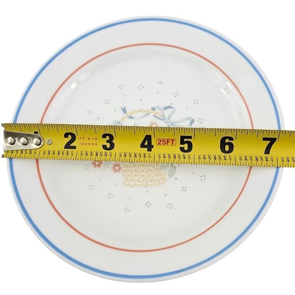Corelle COUNTRY CORNFLOWER Blue Ribbon Basket Salad Luncheon Plates - Set of 5 - Picture 7 of 16